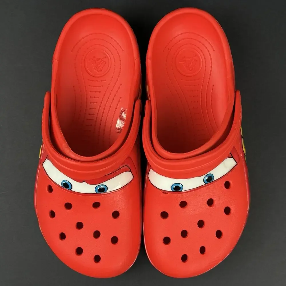 Crocs Disney Pixar Cars Lightning McQueen Clogs Men 6 Women 8 NEW No Box Red Fun